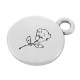 Zamak Charm Round with Rose Flower June 12mm