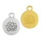 Charm rond en Zamak avec Fleur de Lotus Juillet 12 mm