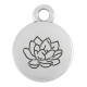 Charm rond en Zamak avec Fleur de Lotus Juillet 12 mm