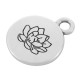 Colgante de Metal Zamak Redondo con Flor de Loto 12mm