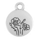 Ciondolo Rotondo in Zama con Fiore di Papavero Agosto 12 mm