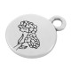 Charm rond en Zamak avec Fleur de Souci Octobre 12 mm