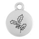 Charm rond en Zamak avec Fleur de Houx. 12 mm