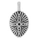 Breloque Ovale en Zamak avec Croix et Lignes 11 x 16 mm
