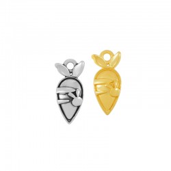 Colgante de Metal Zamak Zanahoria y Conejo 7x17mm