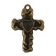 Pendentif Croix en Zamak avec cœur 20 x 28 mm