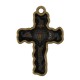 Pendentif Croix en Zamak avec cœur 20 x 28 mm