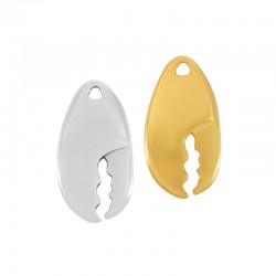 Breloque en Zamak en Forme de Pince de Crabe 16 x 29 mm Ø 2.2 mm