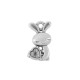 Colgante de Metal Zamak Conejo con Corazón 10x17mm
