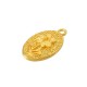Breloque Ovale en Zamak avec Fleur 13 x 19 mm