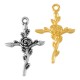Zamak Pendant Cross with Rose Flower 23x30mm