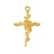 Zamak Pendant Cross with Rose Flower 23x30mm