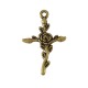 Zamak Pendant Cross with Rose Flower 23x30mm
