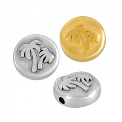Perle Ronde en Zamak avec Palmier 12 mm Ø2.2 mm