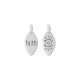 Breloque en Zamak en Forme de Losange Ovale « foi » avec œil Maléfique 11 x 6 mm