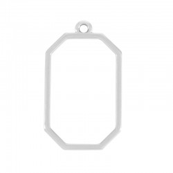 Pendentif Octogonal en Zamak 22 x 34 mm