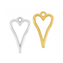 Pendentif en Zamak en Forme de cœur 16 x 26 mm