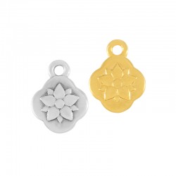 Ciondolo in Zama a Forma di Rombo con Fiore 10 mm