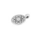Zamak Charm Round with Flower 10mm