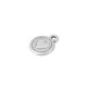 Zamak Charm Round with Heart & Flower 10mm