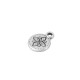 Zamak Charm Round with Heart & Flower 10mm