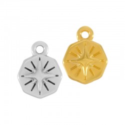 Breloque Octogonale en Zamak Étoile Polaire 10 mm