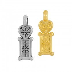Charm en Zamak en Forme de cœur Rectangulaire 10 x 4 mm