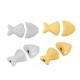Perla in Zama a Forma di Pesce 20X10 mm Ø2 mm (2 Pezzi/Set)