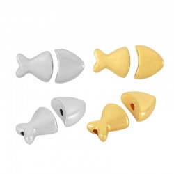 Zamak Bead Fish 20x10mm Ø2mm (2pcs/Set)