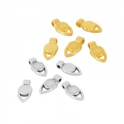 Breloque Géométrique Irrégulière en Zamak avec Fleur 7 x 10 mm Ø 1.6 mm