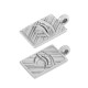 Zamak Charm Tag Rectangular with Evil Eye 11x15mm