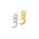 Zamak Charm Number "3" 6x10mm
