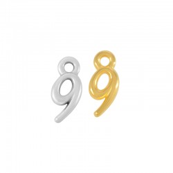 Ciondolo in Zama con Numero 9 6X10 mm