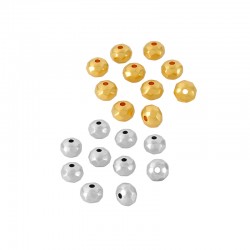 Perla in Zamak Appiattita Rotonda Sfaccettata 4x3 mm Ø1.3 mm