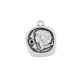Zamak Charm Round Irregular with Figure & Dolphins 16mm