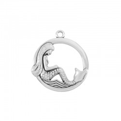 Zamak Connector Round with Mermaid 28x30mm