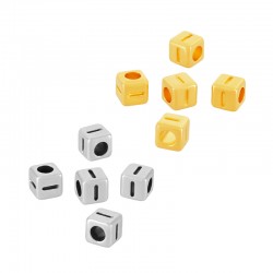 Zamak Bead Cube with Letter “I” 4mm Ø2.2mm