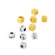 Zamak Bead Cube with Letter “L” 4mm Ø2.2mm