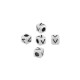 Zamak Bead Cube with Letter “V” 4mm Ø2.2mm