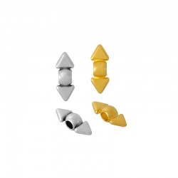 Zamak Bead with Triangles 12x5mm Ø2.2mm