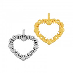 Ciondolo in Zamak a Forma di Cuore Mamma 22 mm