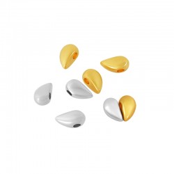 Perla in Zamak Doppio Cuore 6x9 mm Ø2 mm (2 Pezzi/Set)