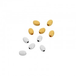 Zamak Bead Oval Flat 6x4mm Ø1.5mm