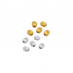 Zamak Bead Oval Flat 5.6x6.6mm Ø1.5mm