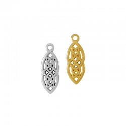 Breloque Ovale en Zamak 10 x 22 mm