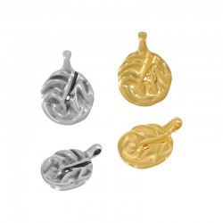 Charm rond Martelé en Zamak 16 mm