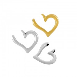 Ciondolo in Zamak a Forma di Cuore 22 mm Ø 2.2 mm