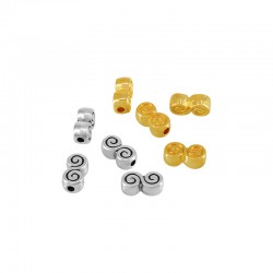 Zamak Bead Round Double Coil 12x7mm Ø2.2mm