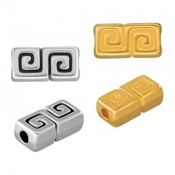 Zamak Bead Square Double Meander 12x7mm Ø2.2mm