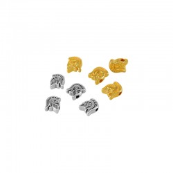 Zamak Bead Helmet 9x11mm Ø2.2mm